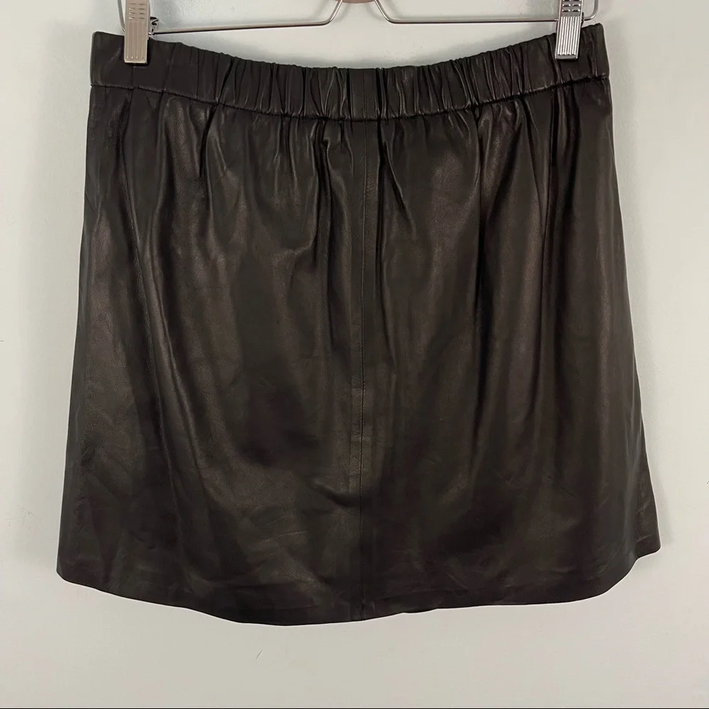 Eileen Fisher The Fisher Project 100% Lamb Leather Pleated Skirt - Picture 5 of 9